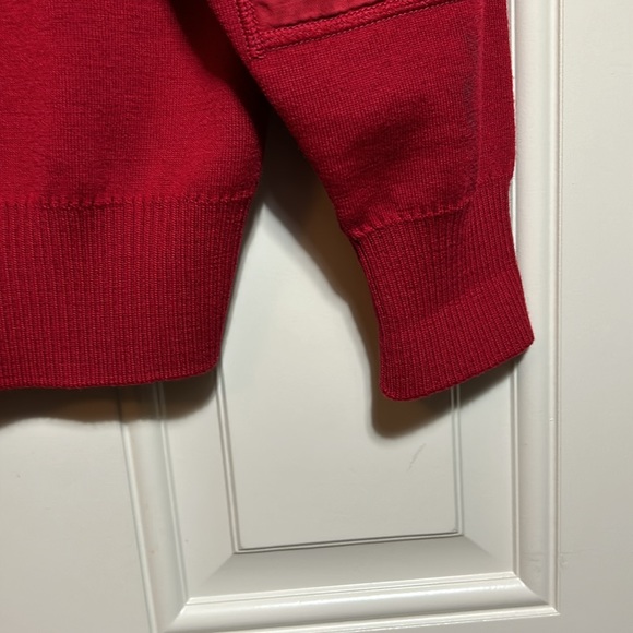 Paul & Shark Yachting Wool Blend Elbow patch red v neck sweater - Picture 7 of 12